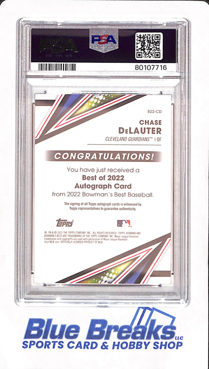 2022 Bowman's Best - Chase Delauter - Best of 2022 Autograph - PSA Mint 9 - Cleveland Guardians - Baseball - #B22CD