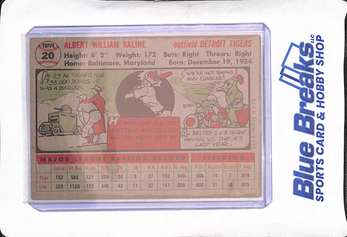 1956 Topps - Al Kaline - Detroit Tigers - Baseball - #20