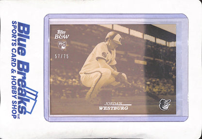 2024 Topps Black & White - Jordan Westburg - Yellow - RC - Baltimore Orioles - Baseball - 57/75 - #50