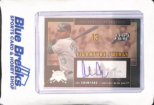 2005 Fleer National Pastime - Carl Crawford - Signature Swings - Autograph - Tampa Bay Rays - Baseball - #SS-CC