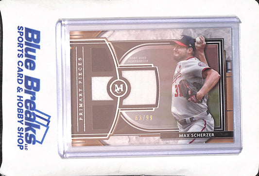 2021 Topps Museum Collection - Max Scherzer - Primary Pieces Quad Relic - Washington Nationals - Baseball - 63/99 - #SPQR-MSC
