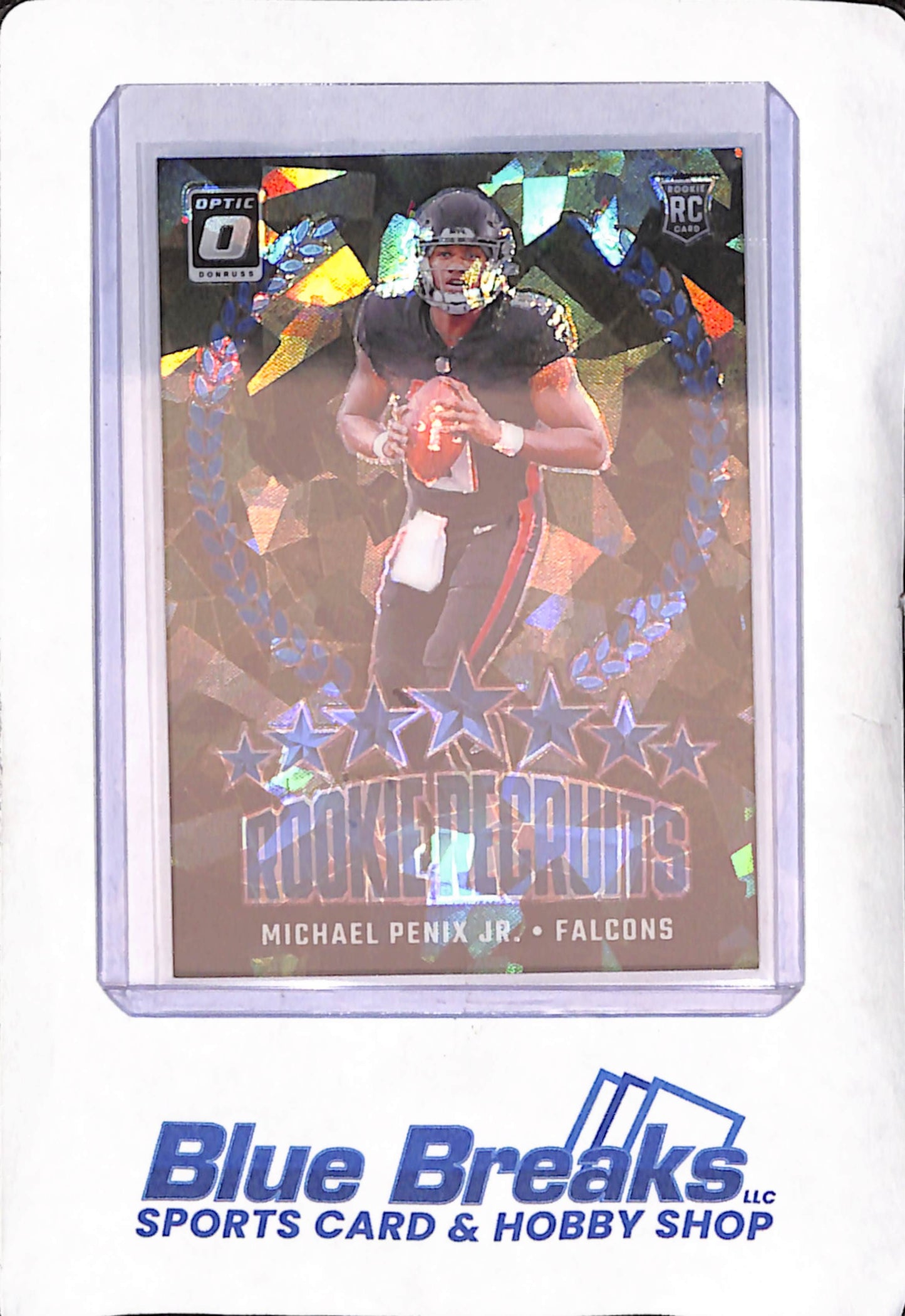 2024 Donruss Optic - Michael Penix Jr - Rookie Recruits Cracked Ice - 7/15 - Atlanta Falcons - Football - #10