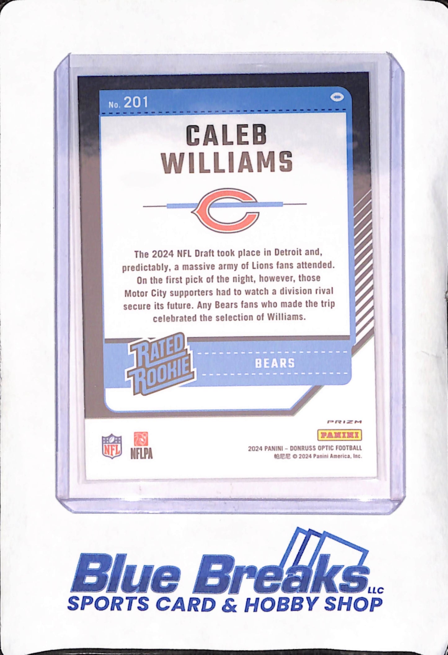 2024 Donruss Optic - Caleb Williams - Silver Holo Rated Rookie - Chicago Bears - Football - #201