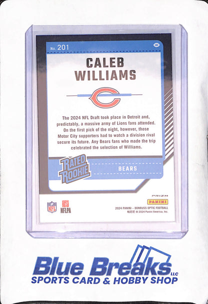 2024 Donruss Optic - Caleb Williams - Silver Holo Rated Rookie - Chicago Bears - Football - #201