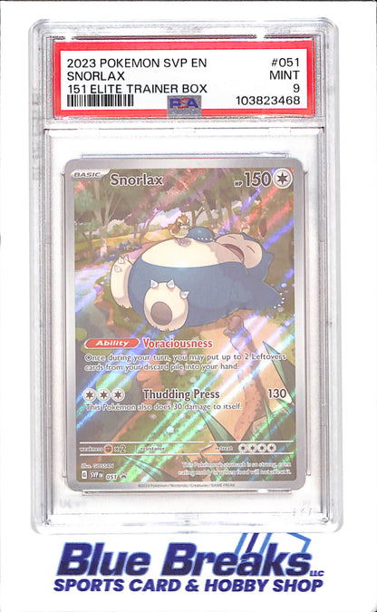 2023 Pokemon - Snorlax - 151 ETB Promo - PSA 9 - 051 - drop