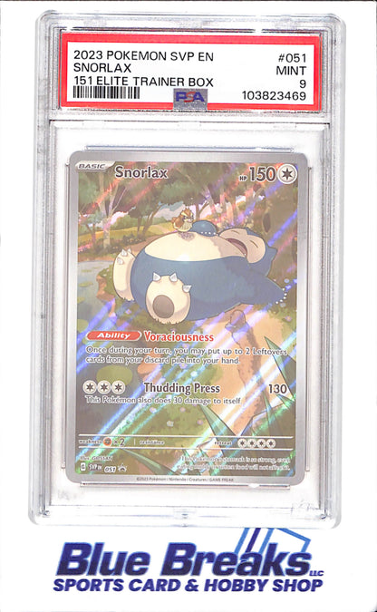 2023 Pokemon - Snorlax - 151 ETB Promo - PSA 9 - 051 - drop