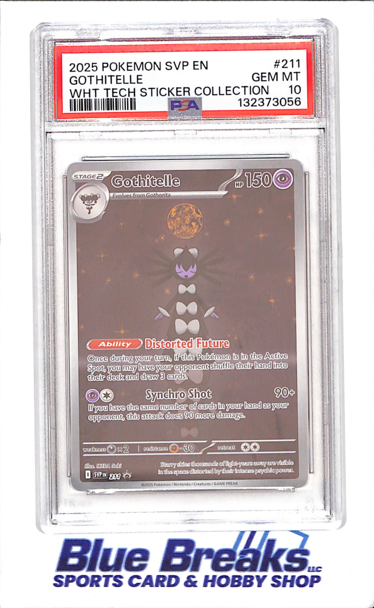 2025 Pokémon - Gothitelle - White Flare Tech Sticker Collection Promo - PSA 10 - 211 - drop