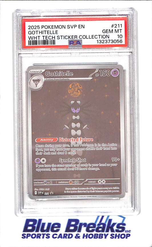 2025 Pokémon - Gothitelle - White Flare Tech Sticker Collection Promo - PSA 10 - 211
