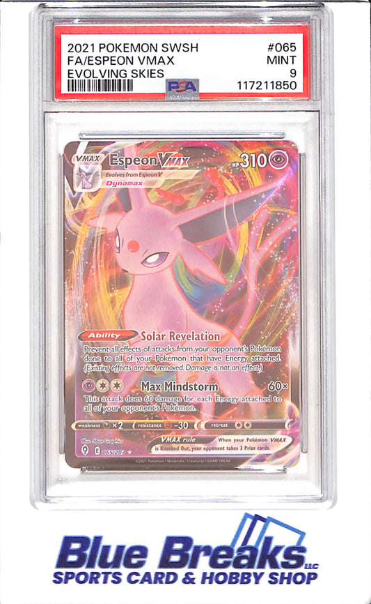 2021 Pokemon - Espeon - Full Art - Evolving Skies - PSA 9 - 065/203