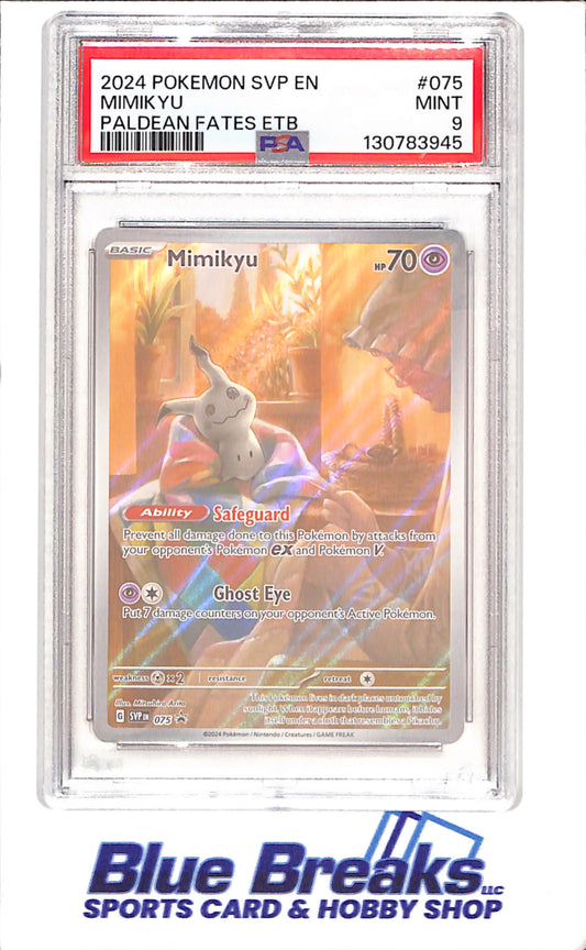 2024 Pokemon - Mimikyu - Paldean Fates ETB Promo - PSA 9 - 075