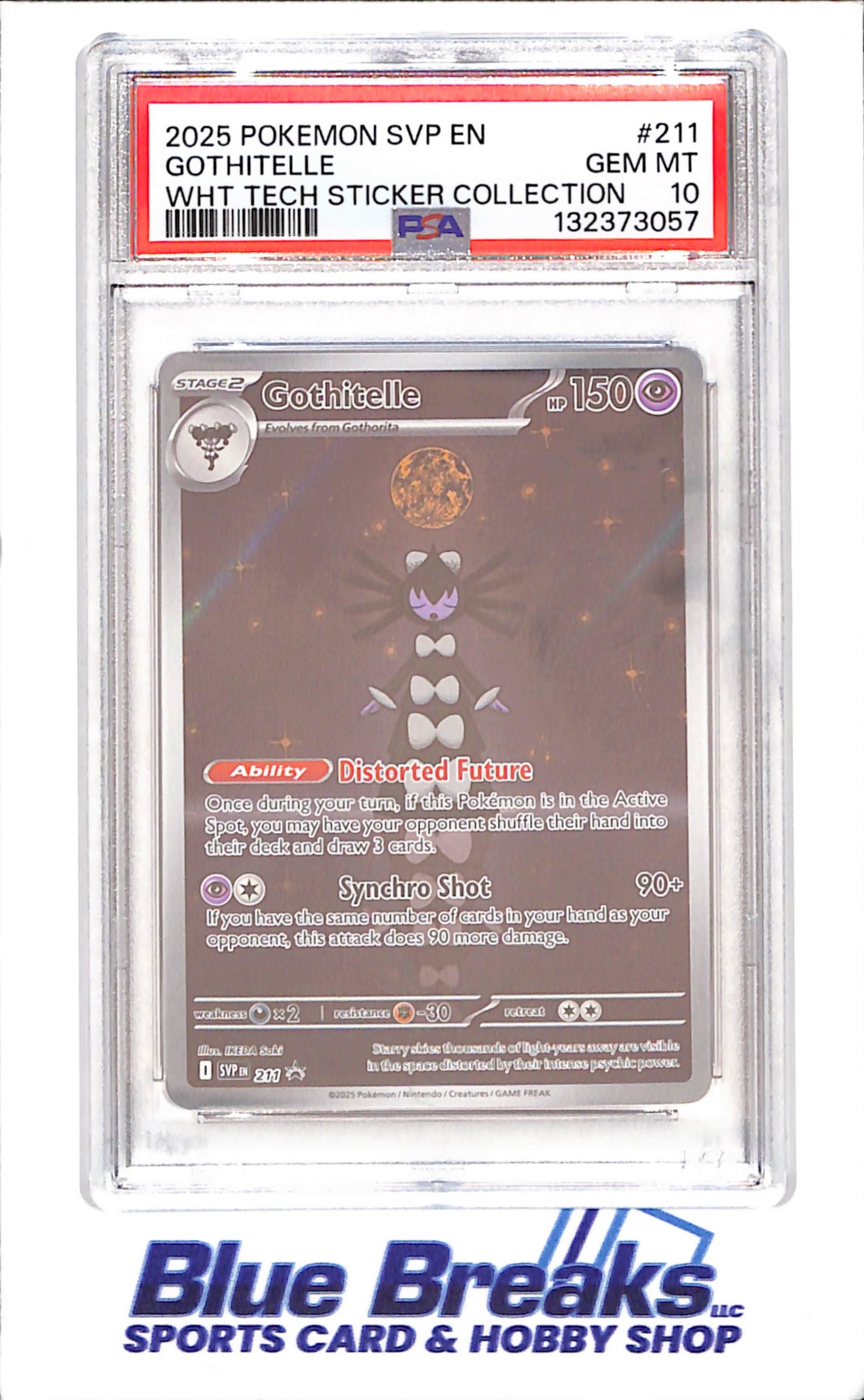 2025 Pokémon - Gothitelle - White Flare Tech Sticker Collection Promo - PSA 10 - 211 - drop