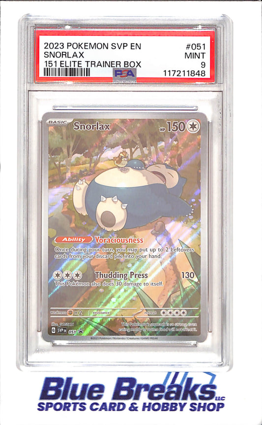 2023 Pokemon - Snorlax - 151 ETB Promo - PSA 9 - 051