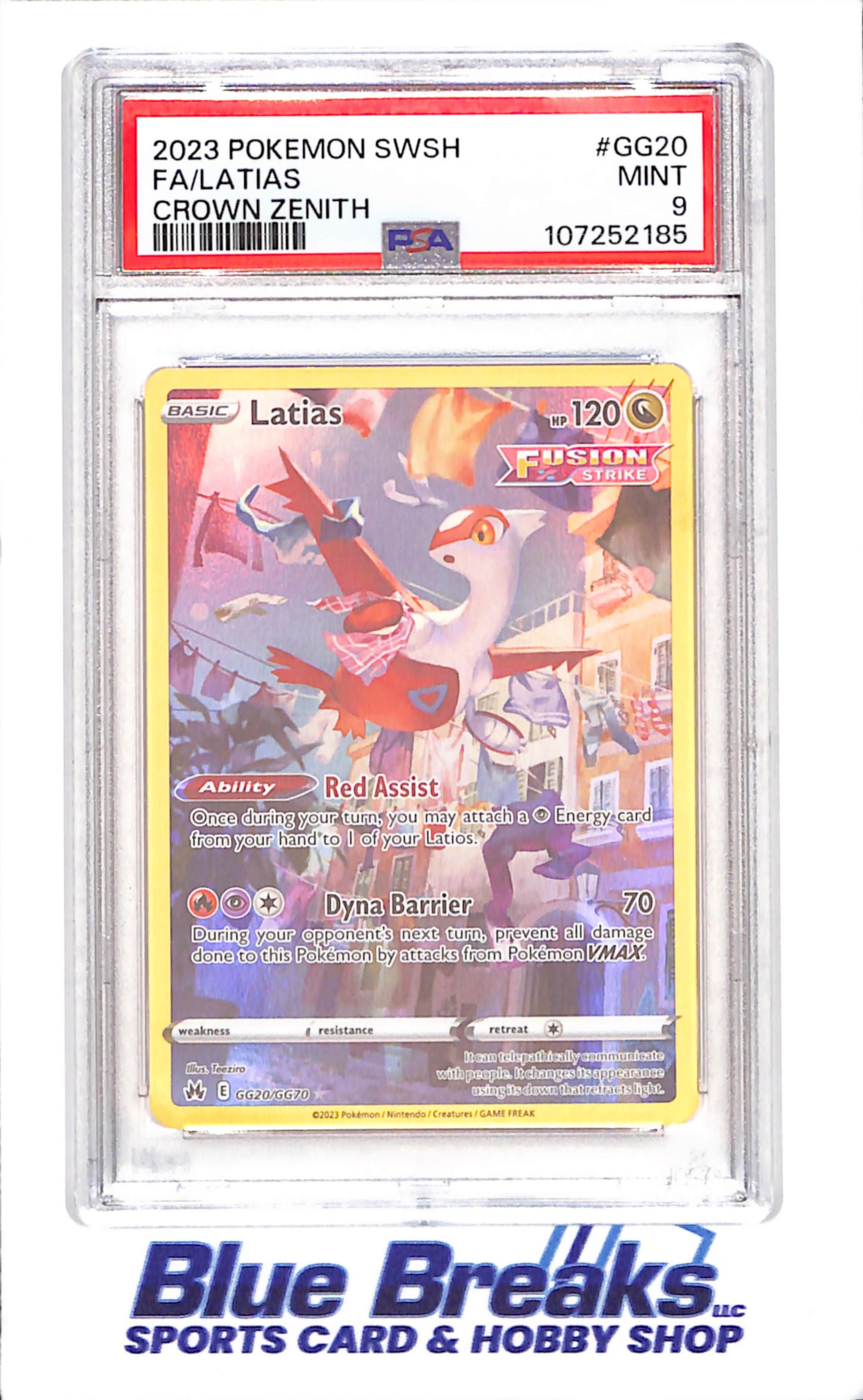 2023 Pokemon - Latias - Full Art - Crown Zenith - SWSH - PSA 9 - GG20/GG70 - drop