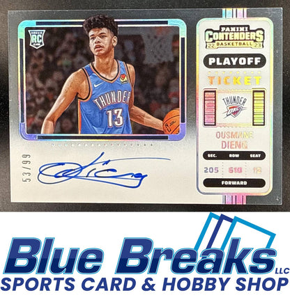 2022 Panini Contenders Ousmane Dieng #122 Playoff Ticket 53/99 Auto RC Oklahoma City Thunder