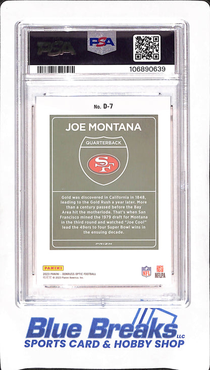 2023 Donruss Optic - Joe Montana - Downtown - San Francisco 49ers - Football - PSA Gem Mint 10 - #D-7
