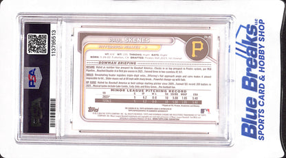 2024 Bowman - Paul Skenes - Chrome Prospects Yellow Refractor - Autograph - Pittsburgh Pirates - Baseball -  PSA Mint 9 - #CPAPS