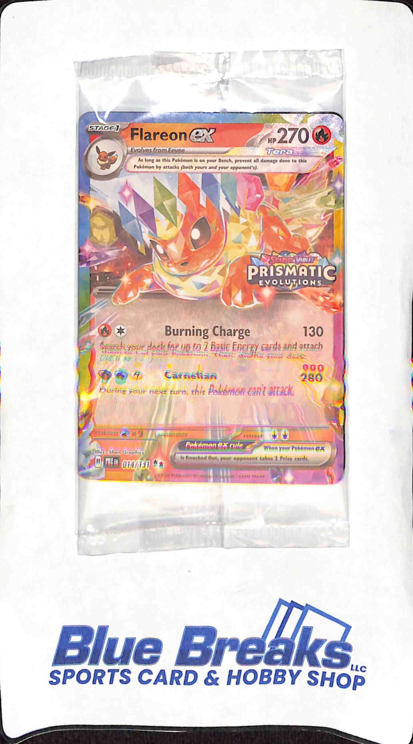 2025 Pokemon Prismatic Evolutions - Flareon ex - Prismatic Evolutions Stamp - Sealed -  #014/131