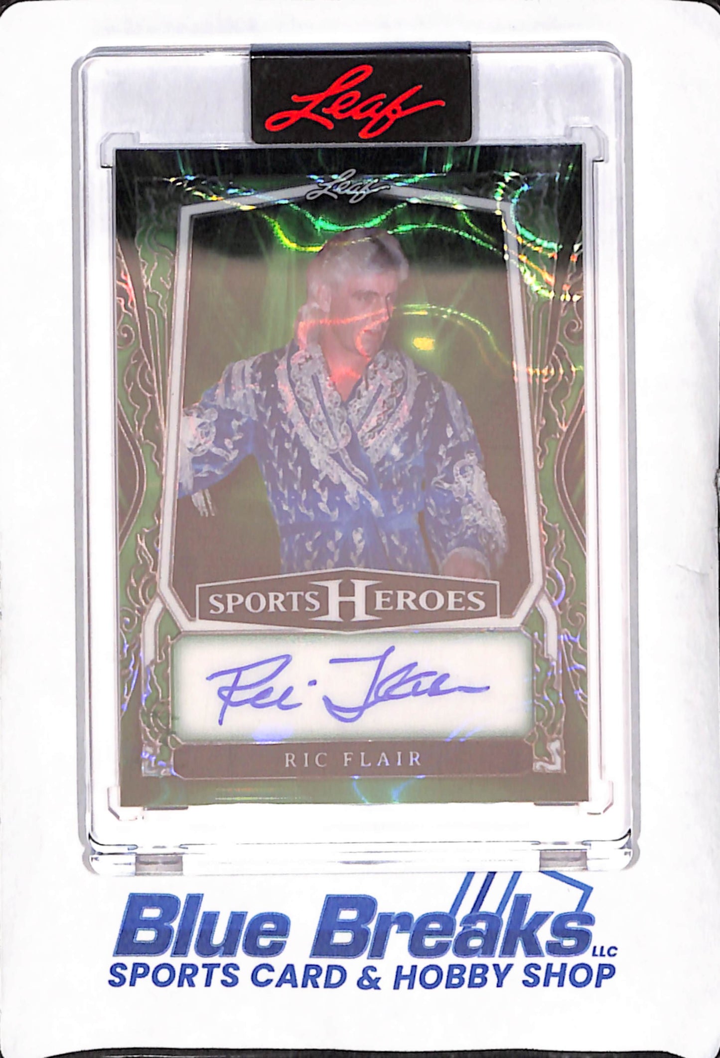 2025 Leaf Sports Heroes - Ric Flair - Green Autograph - WWE - 1/1 - #BA-RF2
