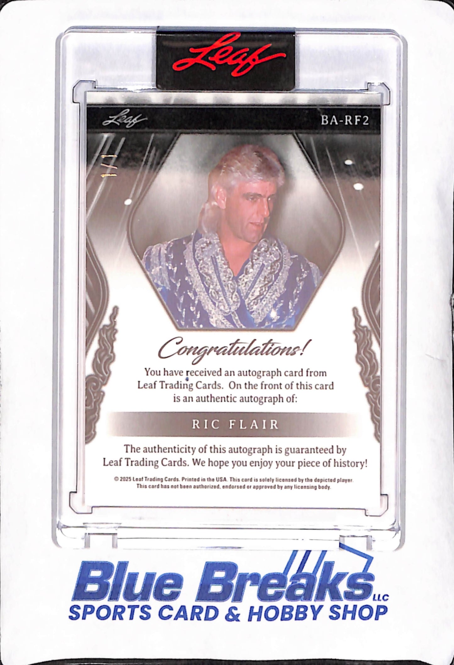 2025 Leaf Sports Heroes - Ric Flair - Green Autograph - WWE - 1/1 - #BA-RF2