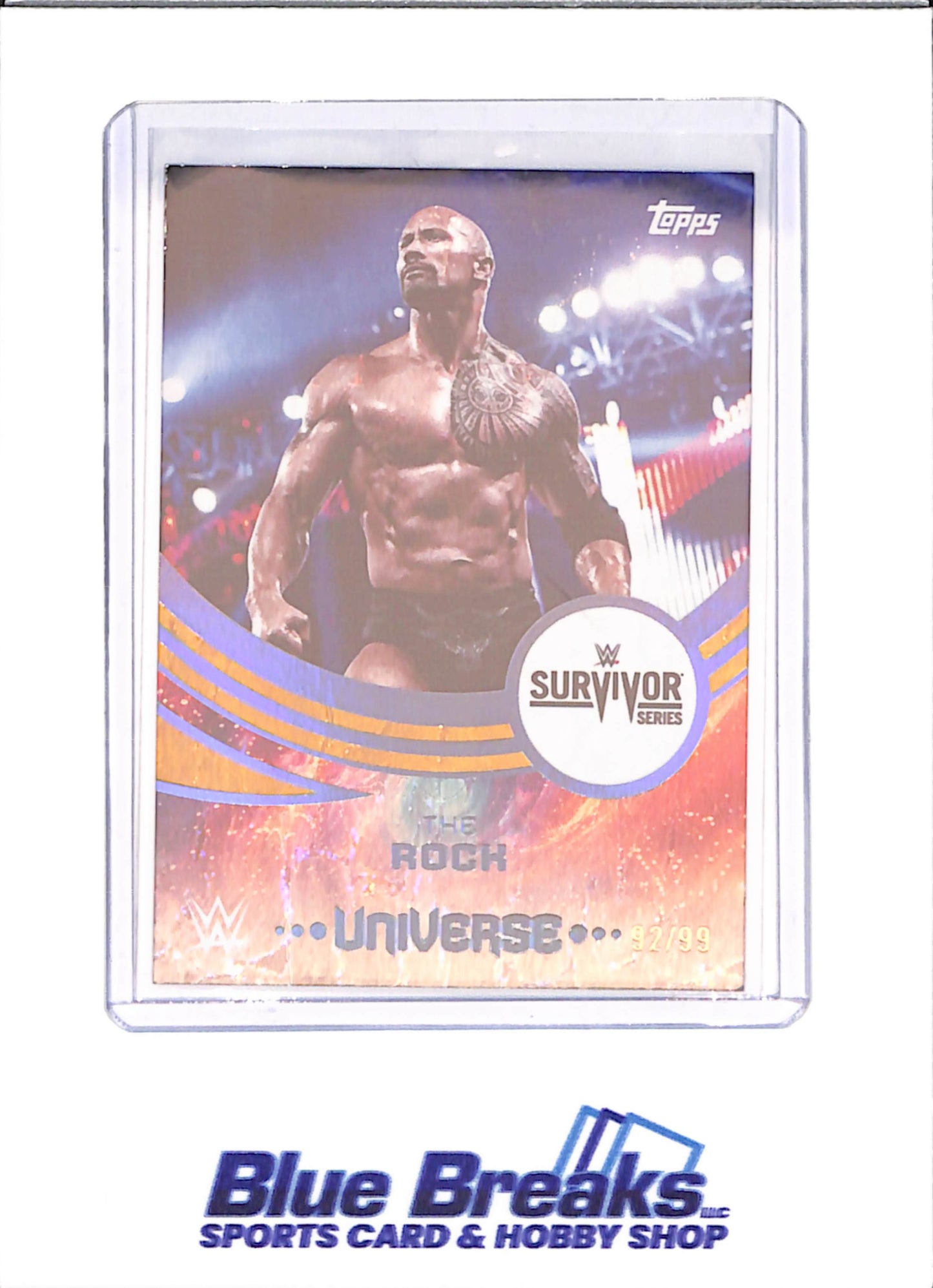 2025 Topps WWE Universe - The Rock - Survivor Series - 92/99 - #294 - drop