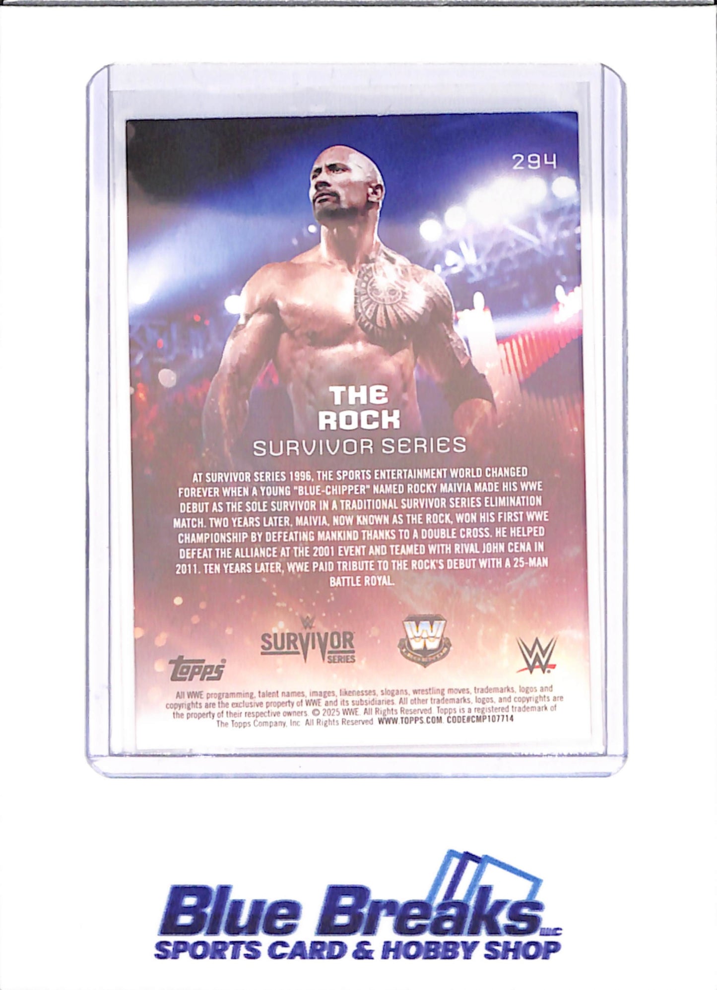 2025 Topps WWE Universe - The Rock - Survivor Series - 92/99 - #294 - drop