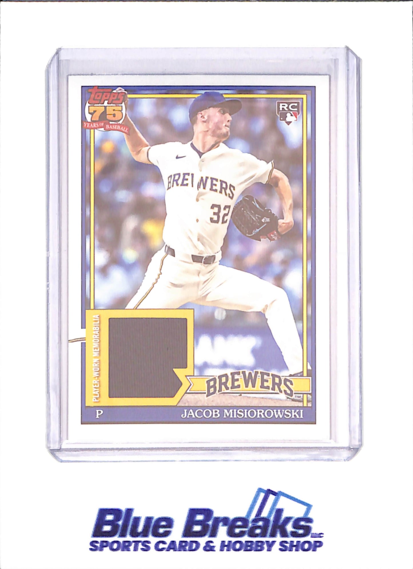 2026 Topps - Jacob Misiorowski - 1991 Topps Baseball Relic Card - RC - Milwaukee Brewers - Baseball - #91R-JMI - drop