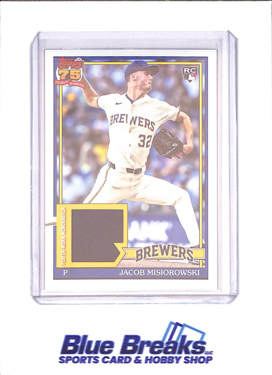 2026 Topps - Jacob Misiorowski - 1991 Topps Baseball Relic Card - RC - Milwaukee Brewers - Baseball - #91R-JMI