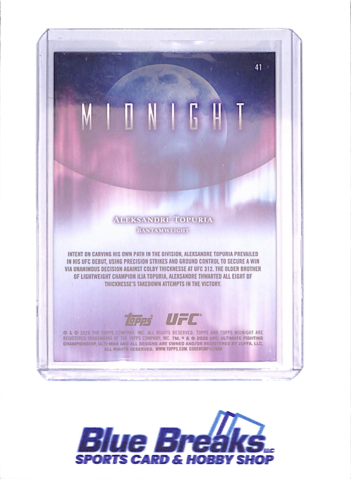 2026 Topps Chrome Midnight - Aleksandre Topuria - RC - Zodiac - UFC - #41 - drop