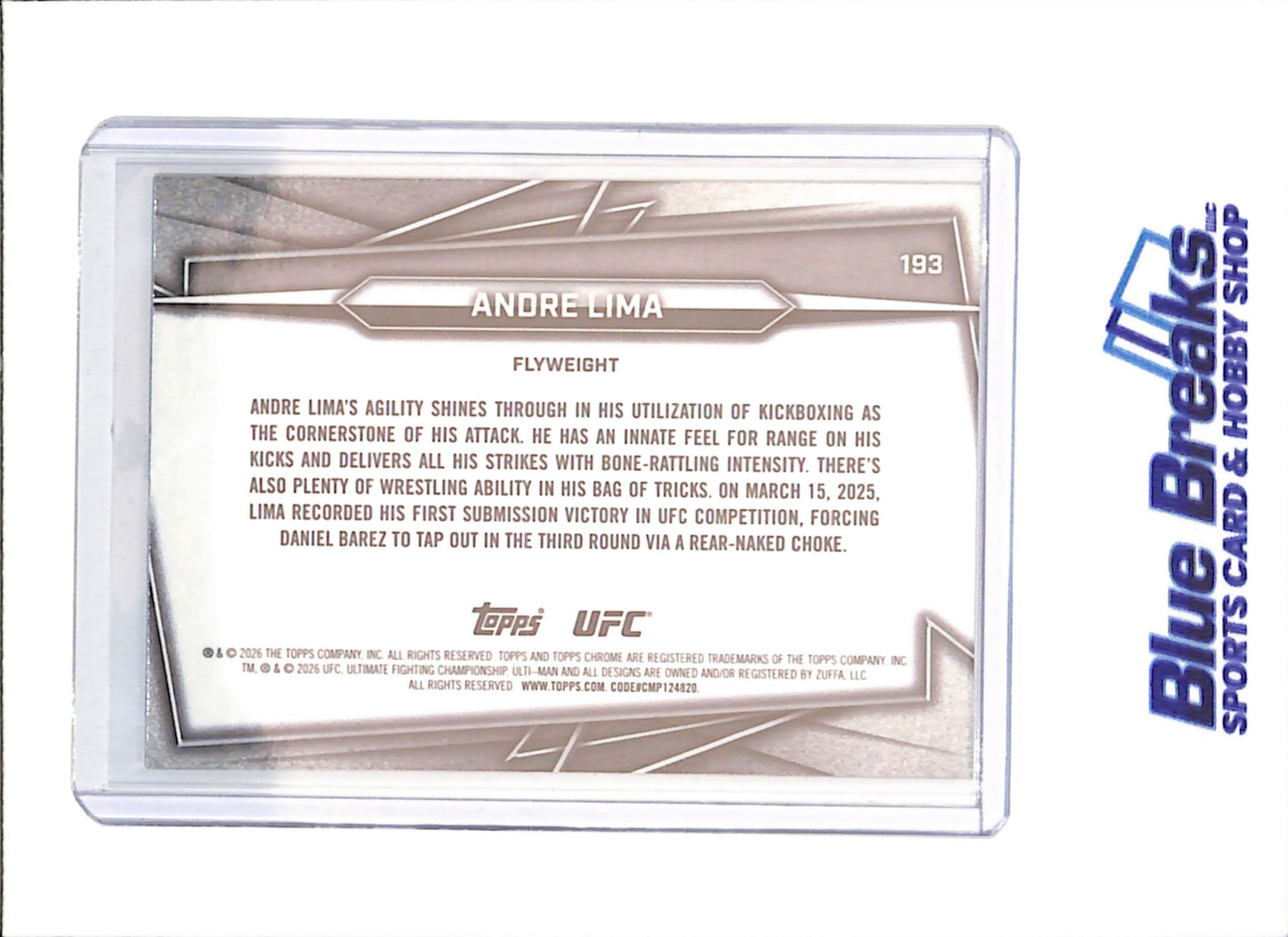 2026 Topps Chrome - Andre Lima - 43/75 - Green Geometric - RC - UFC - #193 - drop