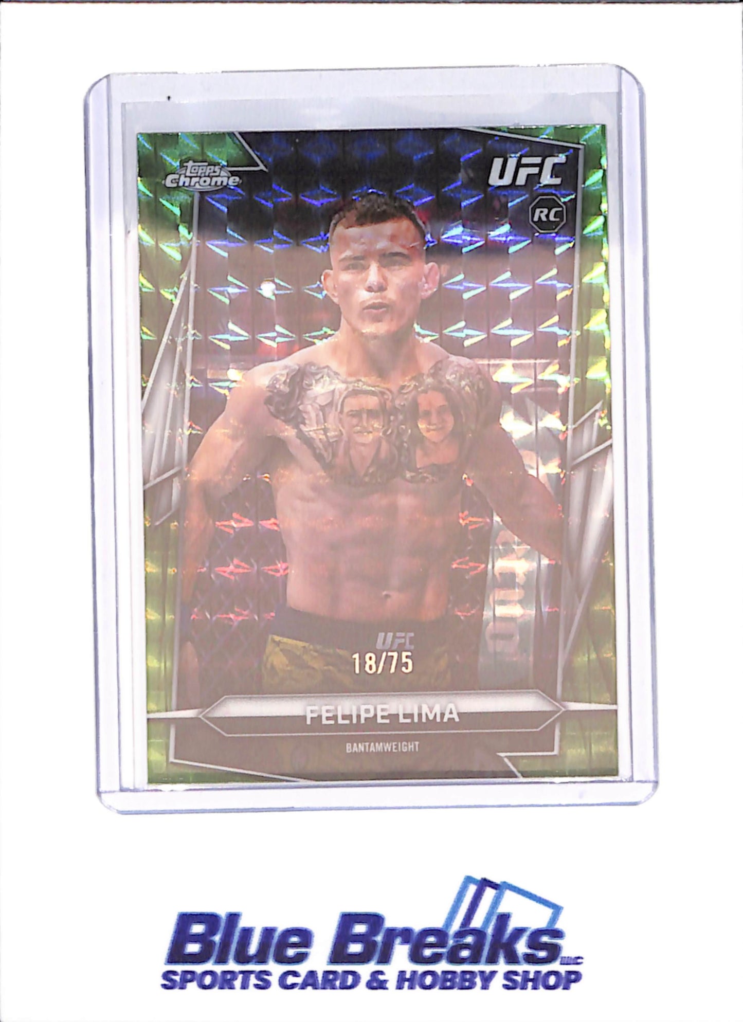 2026 Topps Chrome - Felipe Lima - 18/74 - RC - Green Geometric - UFC - #160 - drop