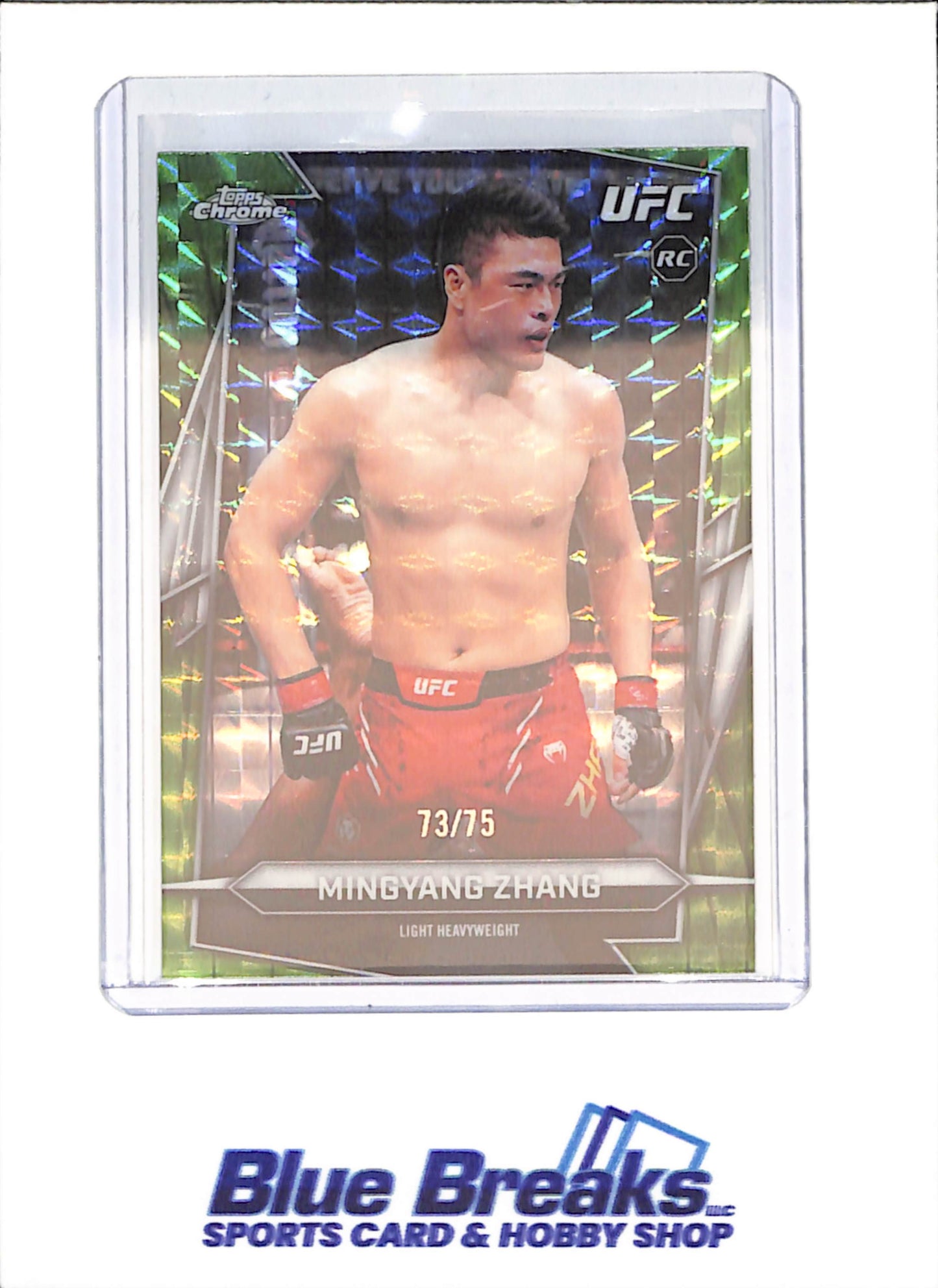2026 Topps Chrome - Mingyang Zhang - Green Geometric - 73/75 - RC - UFC - #177 - drop