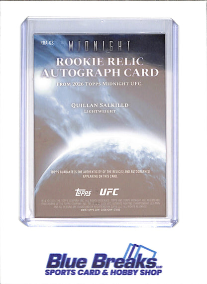 2026 Topps Chrome Midnight - Quillan Salkilld - Rookie Relic Autograph - 45/99 - UFC - #RRA-QS - drop