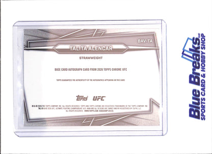 2026 Topps Chrome - Talita Alencar - Autograph - RC - #BAV-TA - drop