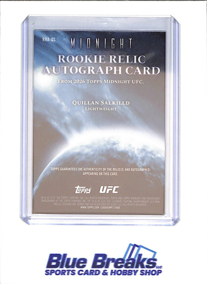 2026 Topps Chrome Midnight - Quillan Salkilld - Rookie Relic Autograph - 36/99 - UFC - #RRA-QS - drop