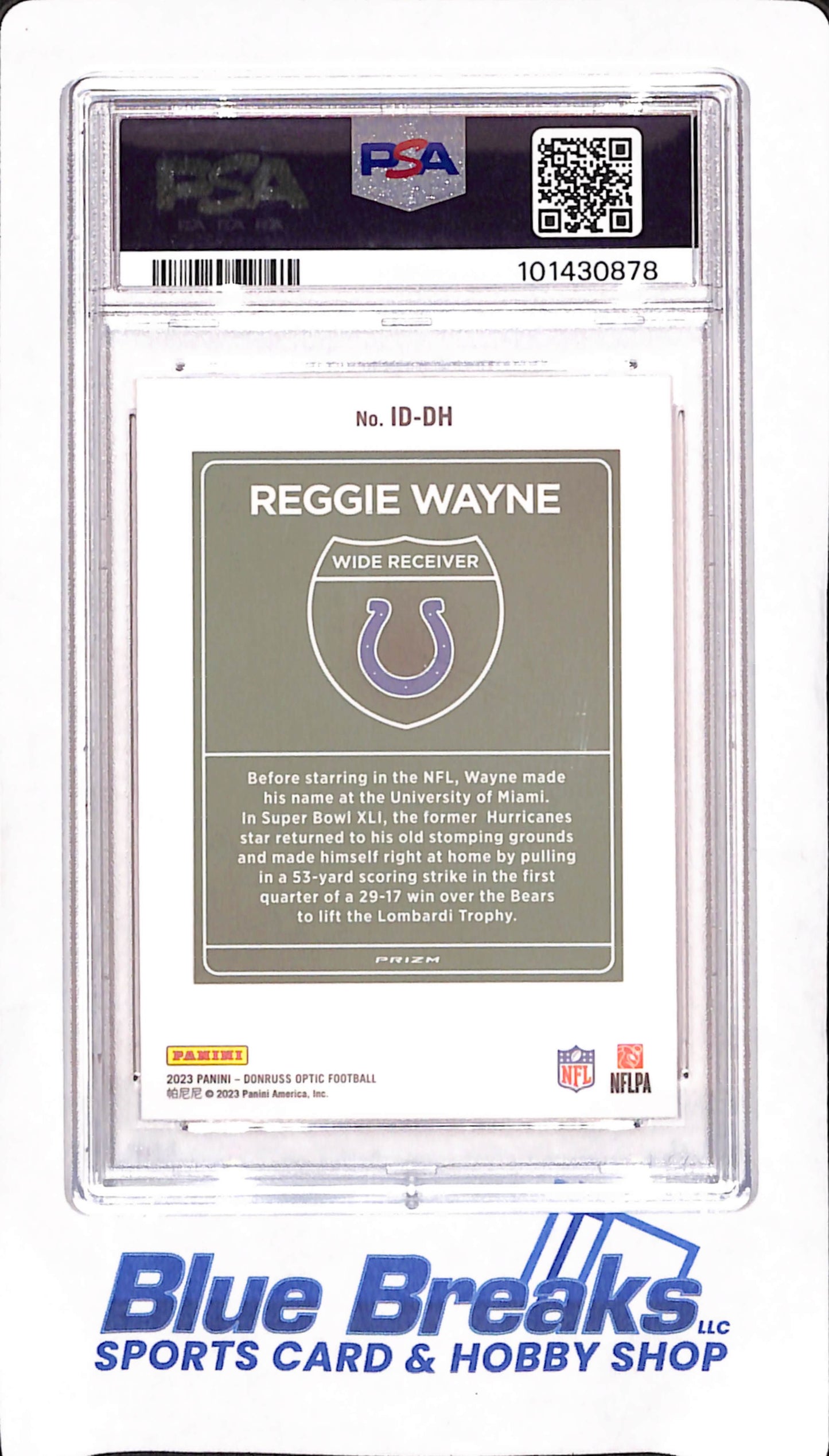 2023 Donruss Optic - Reggie Wayne - Super Bowl Downtown - Indianapolis Colts - Football - PSA Gem Mint 10 - #IDDH