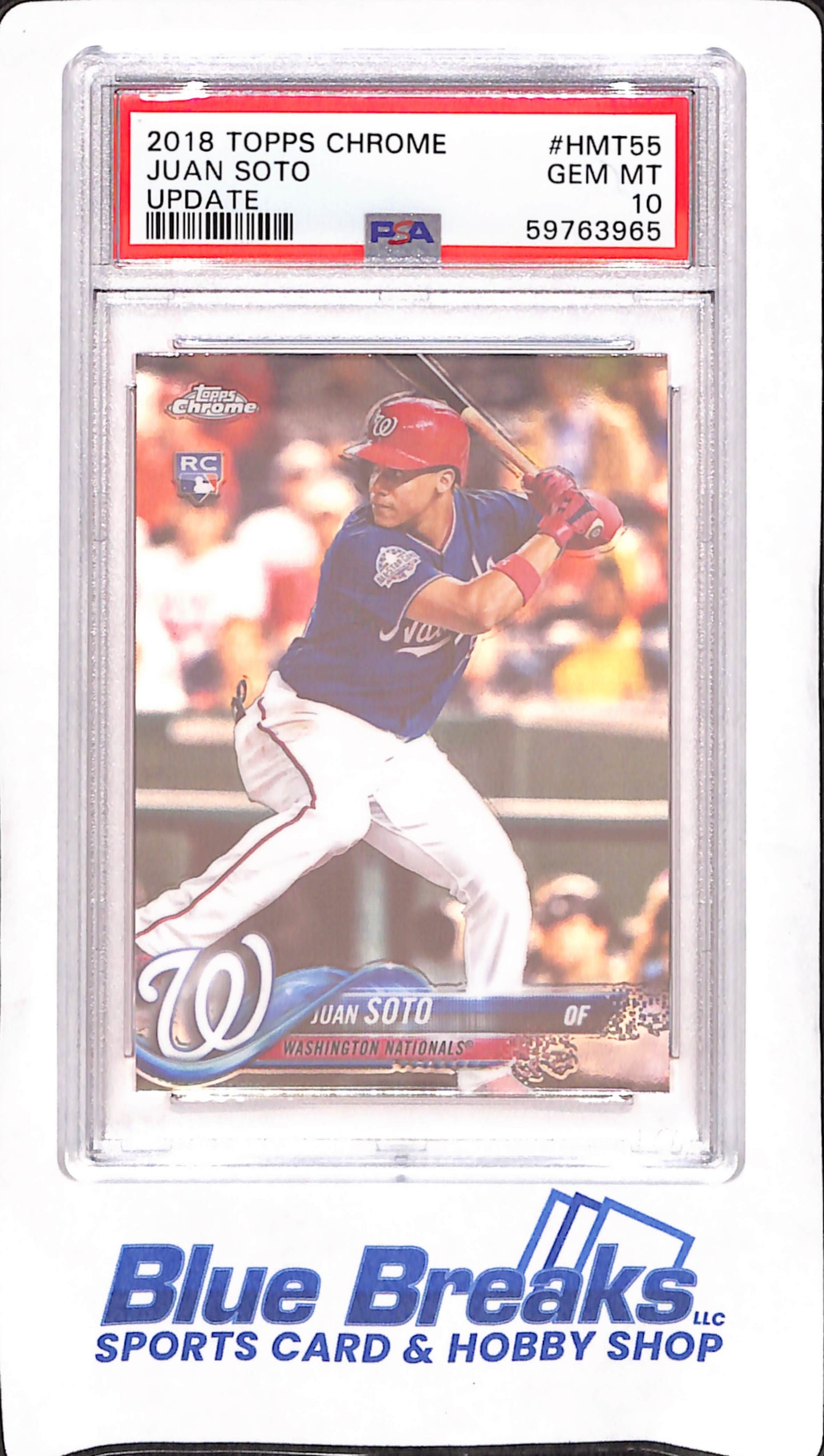 2018 Topps Chrome Update - Juan Soto - Washington Nationals - Baseball - RC - PSA Gem Mint 10 - #HMT55