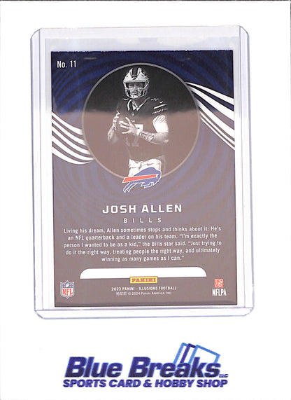 2023 Panini Illusions - Josh Allen - Teal - 35/175 - Buffalo Bills - Football - #11 - drop