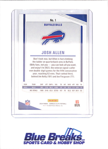 2024 Panini Donruss Elite - Josh Allen - Aspirations - 432/875 - Buffalo Bills - Football - #1 - drop