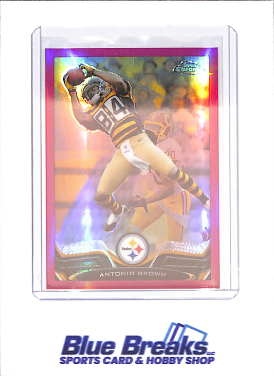 2013 Topps Chrome - Antonio Brown - Pink Refractor - 42/399 - Pittsburgh Steelers - Football - #122 - drop