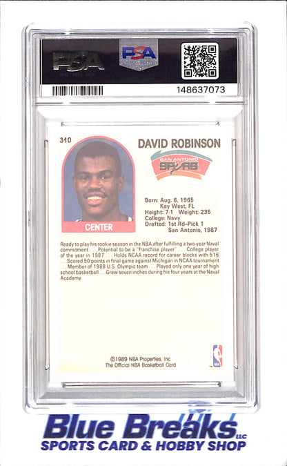 1989 NBA Hoops - David Robinson - PSA 9 - San Antonio Spurs - Basketball - #310 - drop