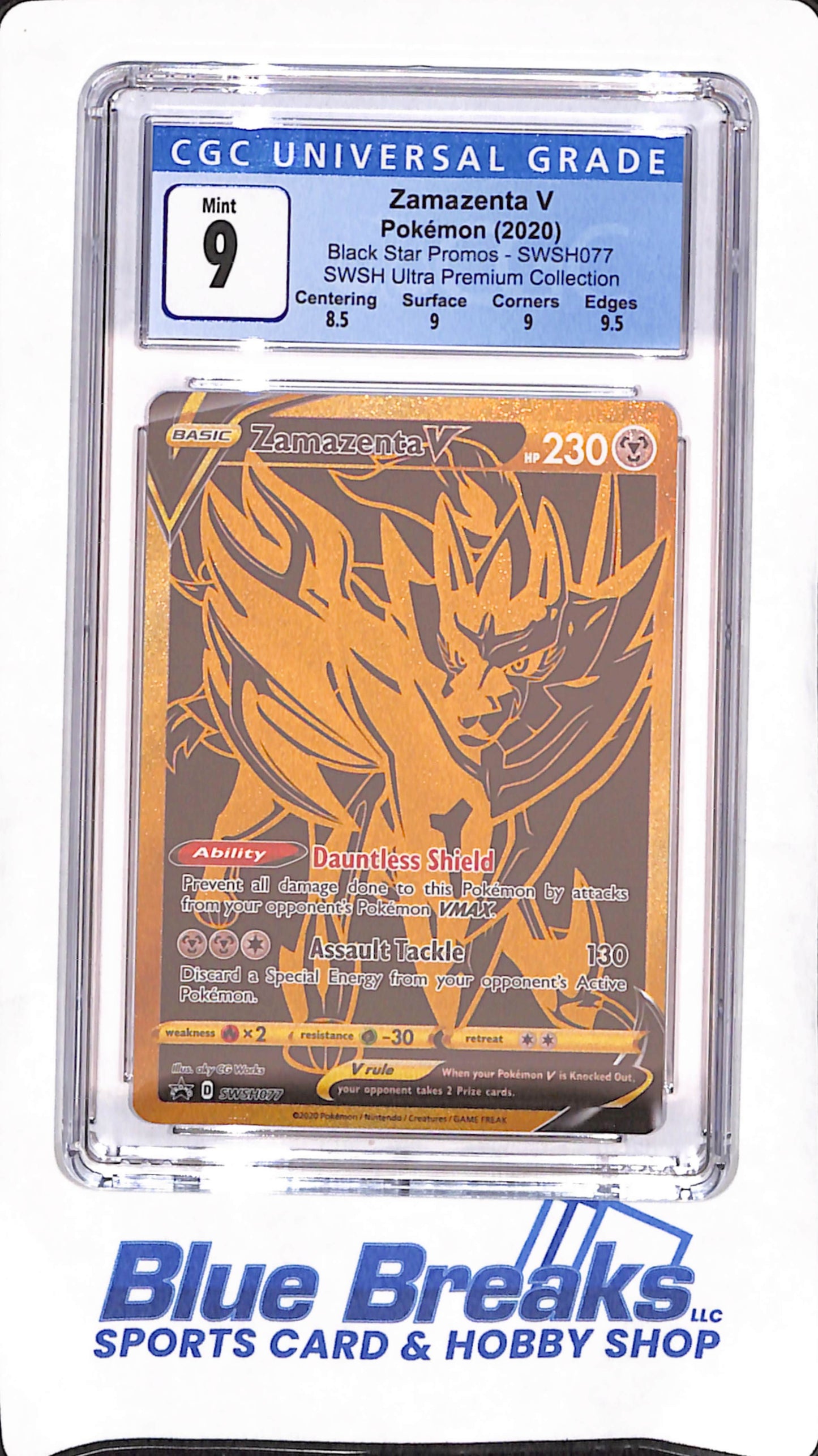 2020 Pokemon - Zamazenta V - Black Star Promo - Sword & Shield Ultra Premium Collection - CGC Mint 9 - #SWSH077