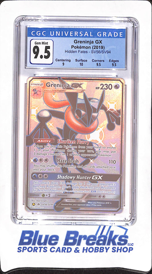 2019 Pokemon - Greninja GX - Hidden Fates - CGC Gem Mint 9.5 - #SV56/SV94