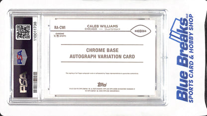 2024 Topps Chrome - Caleb Williams - Autograph - Rookie Blue Refractor - 91/150 - PSA 8 - Chicago Bears - Football - #RACWI