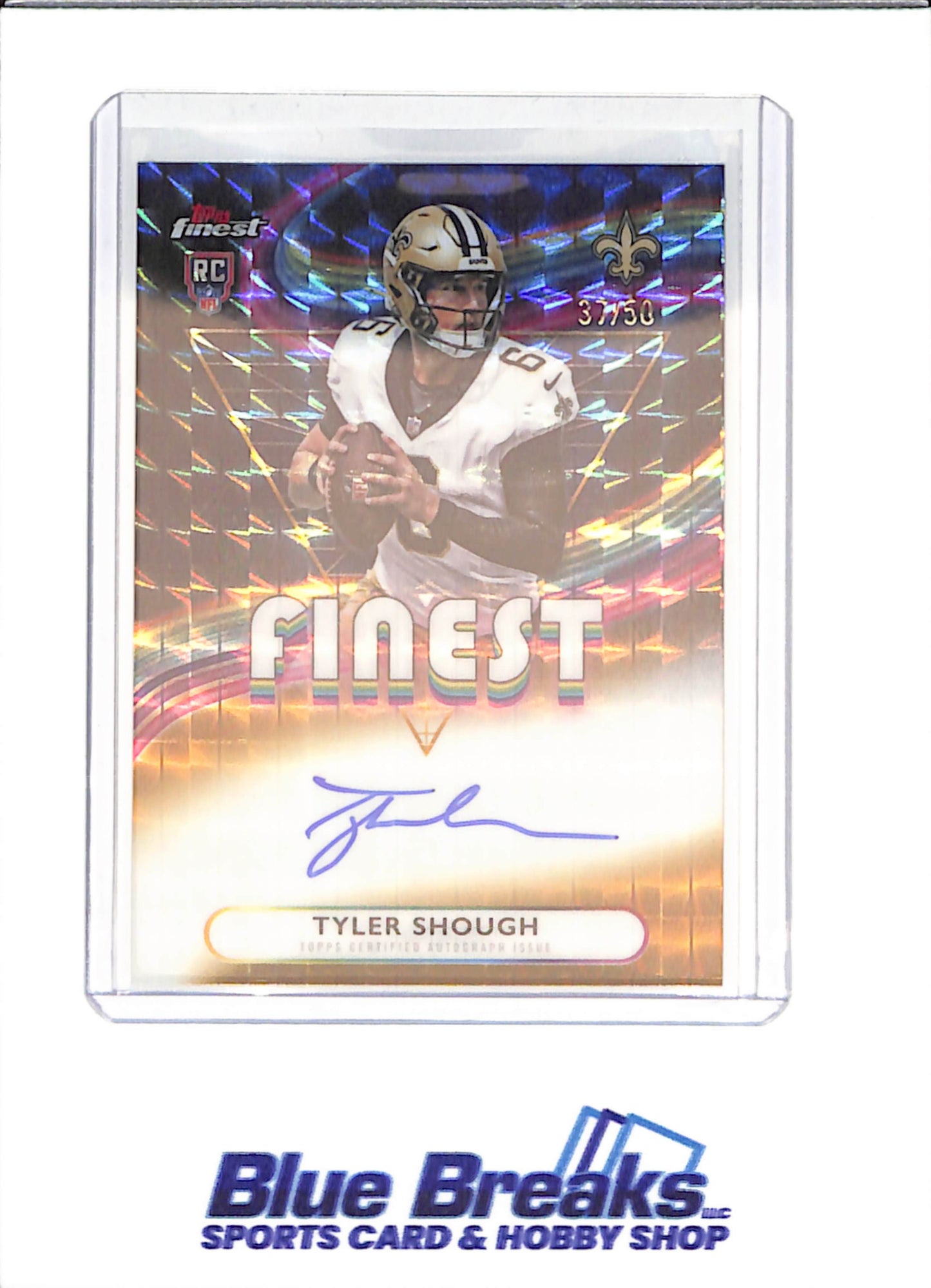 2025 Topps Finest - Tyler Shough - Gold Geometric Autograph - 37/50 - RC - New Orleans Saints - Football - #RFA-TS - drop