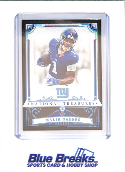 2025 Panini National Treasures - Malik Nabers - 19/20 - Midnight - New York Giants - Football - #74 - drop