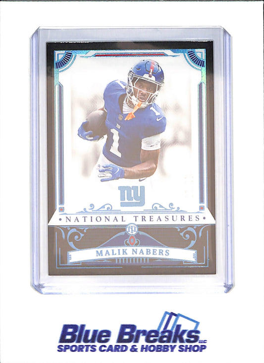 2025 Panini National Treasures - Malik Nabers - 19/20 - Midnight - New York Giants - Football - #74 - drop