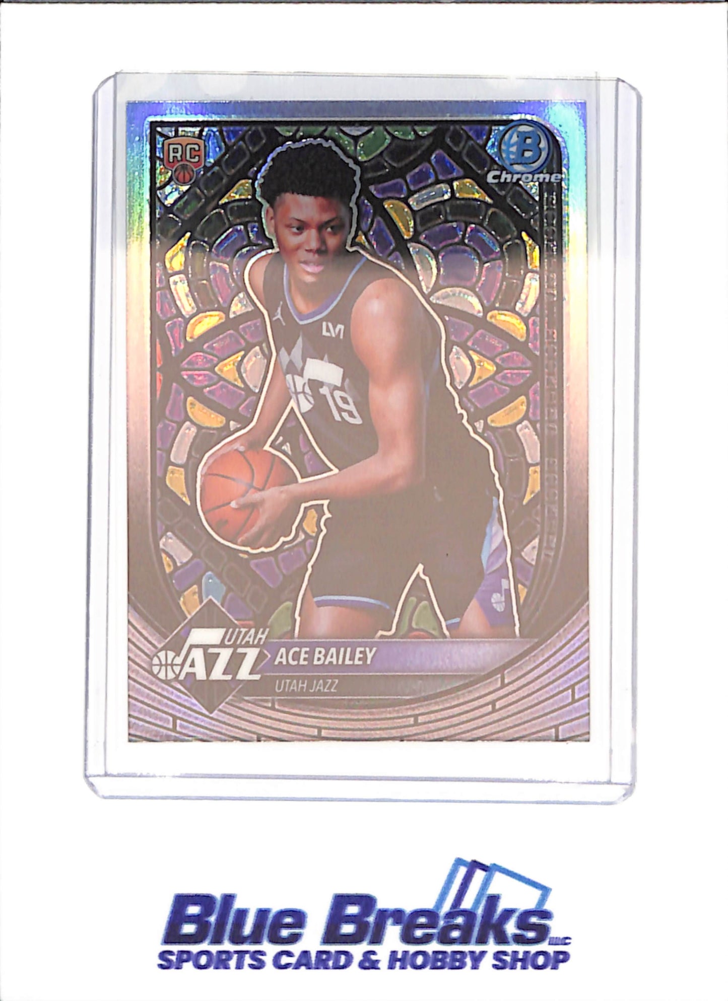 2025 Bowman Chrome - Ace Bailey - Etched in Glass - RC - Utah Jazz - Basketball - #NBE-5 - drop