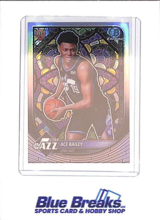 2025 Bowman Chrome - Ace Bailey - Etched in Glass - RC - Utah Jazz - Basketball - #NBE-5 - drop