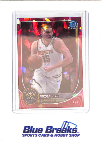 2025 Bowman Chrome Sapphire - Nikola Jokic - 5/5 - Denver Nugets - Basketball - #BCV-100 - drop