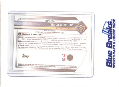 2025 Bowman Chrome Sapphire - Nikola Jokic - 5/5 - Denver Nugets - Basketball - #BCV-100 - drop